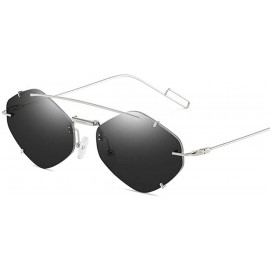 Rimless Claw Rimless Sunglasses Designer Sunglasses Women Men Shades Clear Lens Sun Glasses Eyewear - 3 - CP18Y38ZOR9 $45.01
