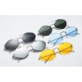 Rimless Claw Rimless Sunglasses Designer Sunglasses Women Men Shades Clear Lens Sun Glasses Eyewear - 3 - CP18Y38ZOR9 $17.66
