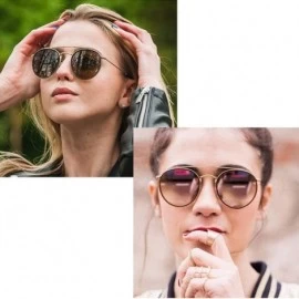 Sport Round Polarized Sunglasses Women Men Classic Small Sunglasses Mirrored Lens - Black Frame/G15 Lens - CY196MAYU0H $13.09