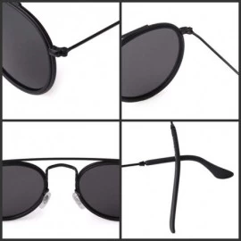 Sport Round Polarized Sunglasses Women Men Classic Small Sunglasses Mirrored Lens - Black Frame/G15 Lens - CY196MAYU0H $13.09