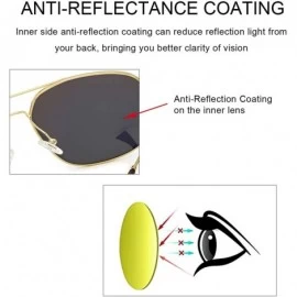 Aviator Retro Aviator Square Sunglasses for Women Polarized - Fashion Mirrored Lens with Metal Frame 100% UV Protection - CY1...