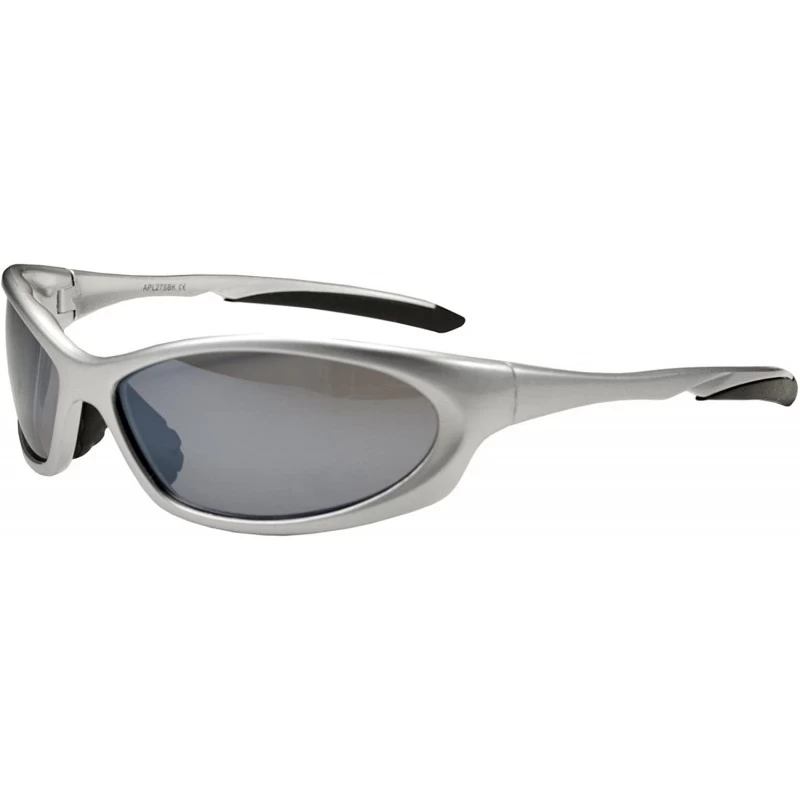 Sport Polarized Sport Wrap JMPS27 Sunglasses with TR90 Frame UV400 Active Fit - Silver - C511GSPA1UV $21.92