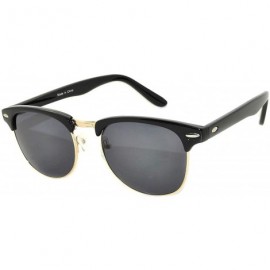 Wayfarer Retro Classic Sunglasses Metal Half Frame With Colored Lens Uv 400 - Black-gold Smoke - CW11QDD6H1V $22.04
