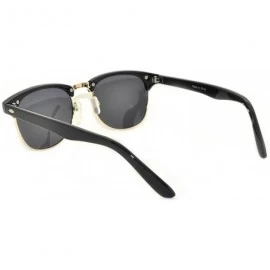 Wayfarer Retro Classic Sunglasses Metal Half Frame With Colored Lens Uv 400 - Black-gold Smoke - CW11QDD6H1V $18.07