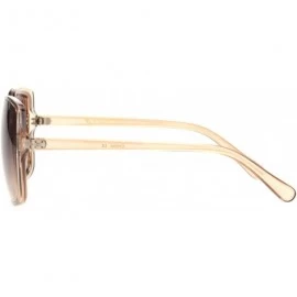 Butterfly Womens Squared Horn Rim Luxury Panel Lens Sunglasses - Translucent Beige Gradient Brown - CV18NUUWDA8 $11.35