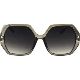 Rectangular Womens Octagonal Mod Rectangular Sunglasses - Slate Smoke - CE18RQY53H0 $11.70