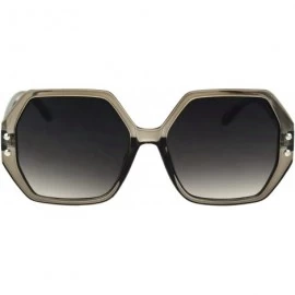 Rectangular Womens Octagonal Mod Rectangular Sunglasses - Slate Smoke - CE18RQY53H0 $20.03