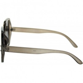 Rectangular Womens Octagonal Mod Rectangular Sunglasses - Slate Smoke - CE18RQY53H0 $11.70