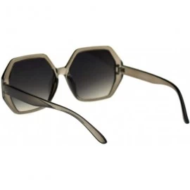 Rectangular Womens Octagonal Mod Rectangular Sunglasses - Slate Smoke - CE18RQY53H0 $11.70