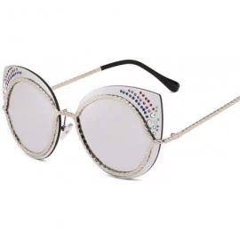 Cat Eye Women's Sunglasses Metal Fashion Cat's Eye Sunglasses - E - CW18Q9E5KQ3 $50.62