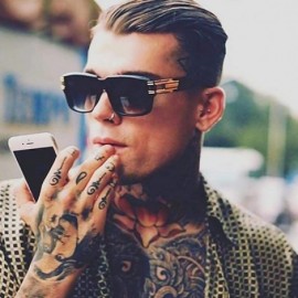 Aviator Fashion Oversized Men Luxury Brand Designer Large Frame Men Sunglasses 97130 C6 - 97130 C3 - CX18YLZ2UKG $15.52