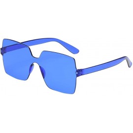 Semi-rimless Unisex Fashion No Frame Square Sunglasses Sexy Retro Driviing Sunglasses Women Trendy Glassess - P - CV196IY44QR...