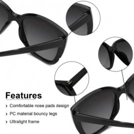Cat Eye Sunglasses for women polarized Cat Eyes Fashion Design Style for Driving-100% UVA/UVB Protection - Black - CT18T4WMUX...