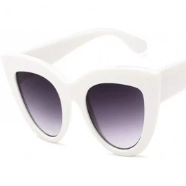 Goggle Retro Vintage Cateye Sunglasses for Women Clout Goggles Plastic Frame Glasse - White Gray - CI18QU005US $20.31
