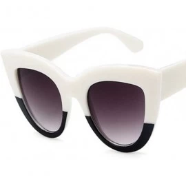 Goggle Retro Vintage Cateye Sunglasses for Women Clout Goggles Plastic Frame Glasse - White Gray - CI18QU005US $8.18
