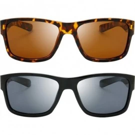 Square Polarized Sunglasses for Men Women Driving Fishing Unisex Vintage Rectangular Sun Glasses - CQ18SX76Y9G $36.01
