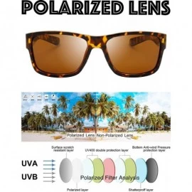 Square Polarized Sunglasses for Men Women Driving Fishing Unisex Vintage Rectangular Sun Glasses - CQ18SX76Y9G $23.22