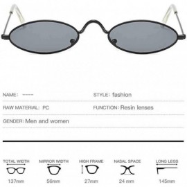 Oval Retro Vintage Oval Sunglasses Slender Metal Frame Oval Sunglasses Candy Colors for Man and Woman - G - C5196Z99TR4 $10.85