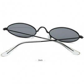 Oval Retro Vintage Oval Sunglasses Slender Metal Frame Oval Sunglasses Candy Colors for Man and Woman - G - C5196Z99TR4 $10.85