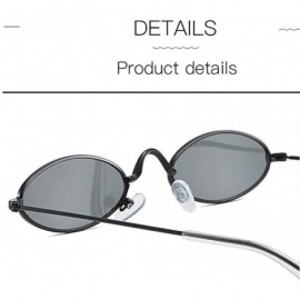 Oval Retro Vintage Oval Sunglasses Slender Metal Frame Oval Sunglasses Candy Colors for Man and Woman - G - C5196Z99TR4 $10.85