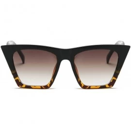 Cat Eye Small Vintage Cat Eye Sunglasses Retro Cateye Sun Glasses for Women Fashion Style - Black Leopard Frame/Grey Lens - C...