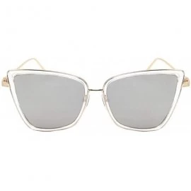Goggle Cateye Sunglasses Women Vintage Metal Glasses Mirror Retro Lunette De Soleil Femme UV400 - C6 - CG19854DO9R $33.07