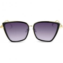 Goggle Cateye Sunglasses Women Vintage Metal Glasses Mirror Retro Lunette De Soleil Femme UV400 - C6 - CG19854DO9R $13.49