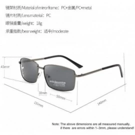 Square Driving Discoloration Sunglasses Polarized Protection - Gun Frame Full Gray - C7190T800L5 $6.49