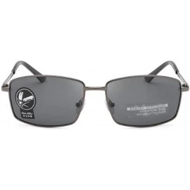 Square Driving Discoloration Sunglasses Polarized Protection - Gun Frame Full Gray - C7190T800L5 $6.49