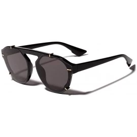 Oversized Oval Vintage Sunglasses Lightweight Composite-UV400 Lens Glasses - Black - C31903XIY05 $12.40