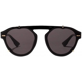 Oversized Oval Vintage Sunglasses Lightweight Composite-UV400 Lens Glasses - Black - C31903XIY05 $12.40