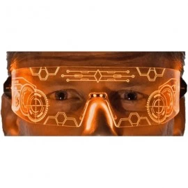 Oversized LED Light Up Glasses- Cyberpunk Goggles- Rezz Visor Robocop Futuristic Electronic Lights - Orange - CG18GC5LQR5 $24.77