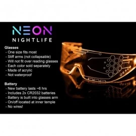 Oversized LED Light Up Glasses- Cyberpunk Goggles- Rezz Visor Robocop Futuristic Electronic Lights - Orange - CG18GC5LQR5 $51.61