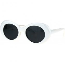 Oval Womens Oval Cateye Sunglasse Stylish Vintage Fashion Eyewear UV 400 - White - C218H4LHWKS $9.47