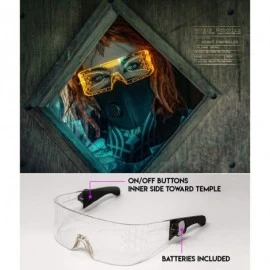Oversized LED Light Up Glasses- Cyberpunk Goggles- Rezz Visor Robocop Futuristic Electronic Lights - Orange - CG18GC5LQR5 $51.61