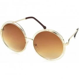 Oversized Big Round Oversized Double Wire Rim Sunglasses Metal Frame Retro XXL Shades - CE12LR4AI5P $27.86