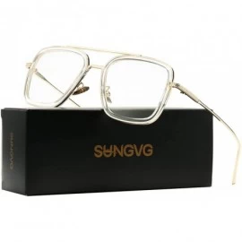 Aviator Tony Stark Sunglasses for Men Women Square Metal Frame - Iron Man and Spider-Man Vintage Sun Glasses - CD1948SKMDW $2...