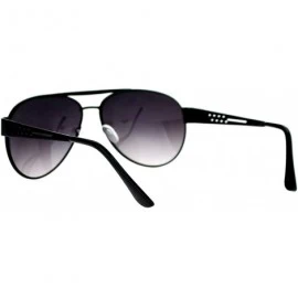 Aviator Designer Fashion Aviator Sunglasses Metal Frame Unisex Aviators - Black (Smoke) - CR189OK6HH4 $9.70