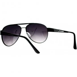 Aviator Designer Fashion Aviator Sunglasses Metal Frame Unisex Aviators - Black (Smoke) - CR189OK6HH4 $18.44