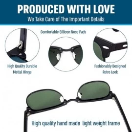 Oval Stylish 80th Retro Unisex Polarized Sunglasses UV400 Classic Vintage Chic - Black Mat-green - CL18DTDN0A8 $8.66