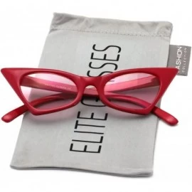 Cat Eye Small Cat Eye Sunglasses For Women High Pointed Tinted Color Lens New - Red / Light Pink - CG180755T38 $19.33