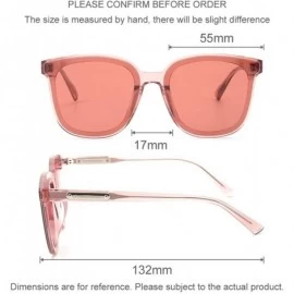 Oversized Polarized Sunglasses Men Women Geometric Square Oversized Vintage Acetate Frame Retro Shade Glasses- UV400 - Red - ...