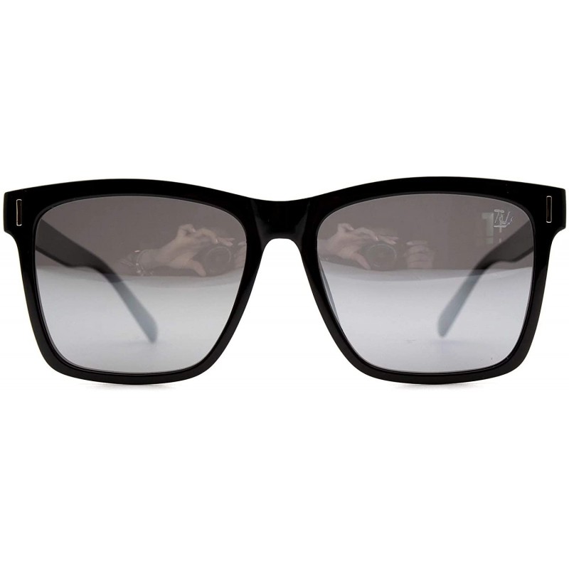 Square p581 Classic Square Polarized - Stylish Ultra Lightweight for Women& Men 100% UV protection - Black-silvermirror - CU1...