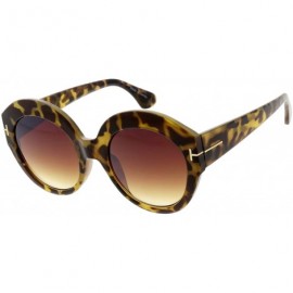 Round Bulky Round Thick Frame Retro Fashion Sunglasses - Gold - CF18UTAELMU $25.13