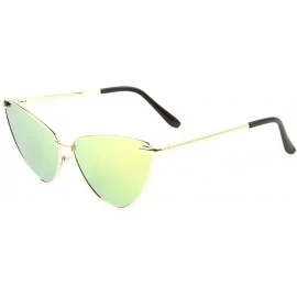 Round Color Mirror Lens Round Triangular Cat Eye Sunglasses - Green - C0198D0KGT4 $11.90