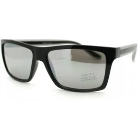 Rectangular Men's Fashion Sunglasses Sporty Casual Rectangular Frame - Black Gray - C011OGVYNGD $10.83
