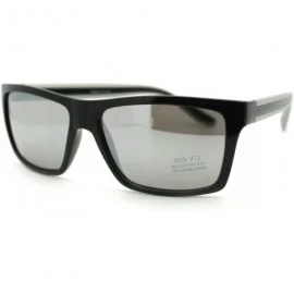 Rectangular Men's Fashion Sunglasses Sporty Casual Rectangular Frame - Black Gray - C011OGVYNGD $17.80