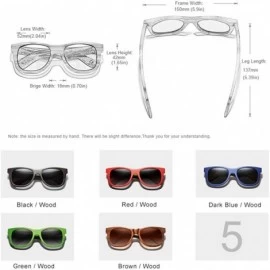 Square Handmade Natural Wooden Men's Glasses Polarized Sunglasses Gradient Lens Women Original Kingseven Red - CR194OUO2WS $3...