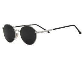 Sport Stylish Sunglasses Women Oval Classic Vintage Retro Metal Trendy Black - Silver Metal Frame/ Black Lens - C218O7KUQM9 $...