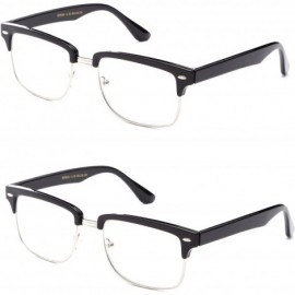 Round Reading Glasses - Best 2 Pack for Men and Women Fashion Fashion Reading Glasses - 2 Pack Black/Silver - CT12NSBL2R0 $22.07